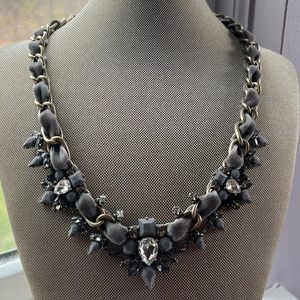 BR Crushed Velvet Gold Chain Statwment Necklace